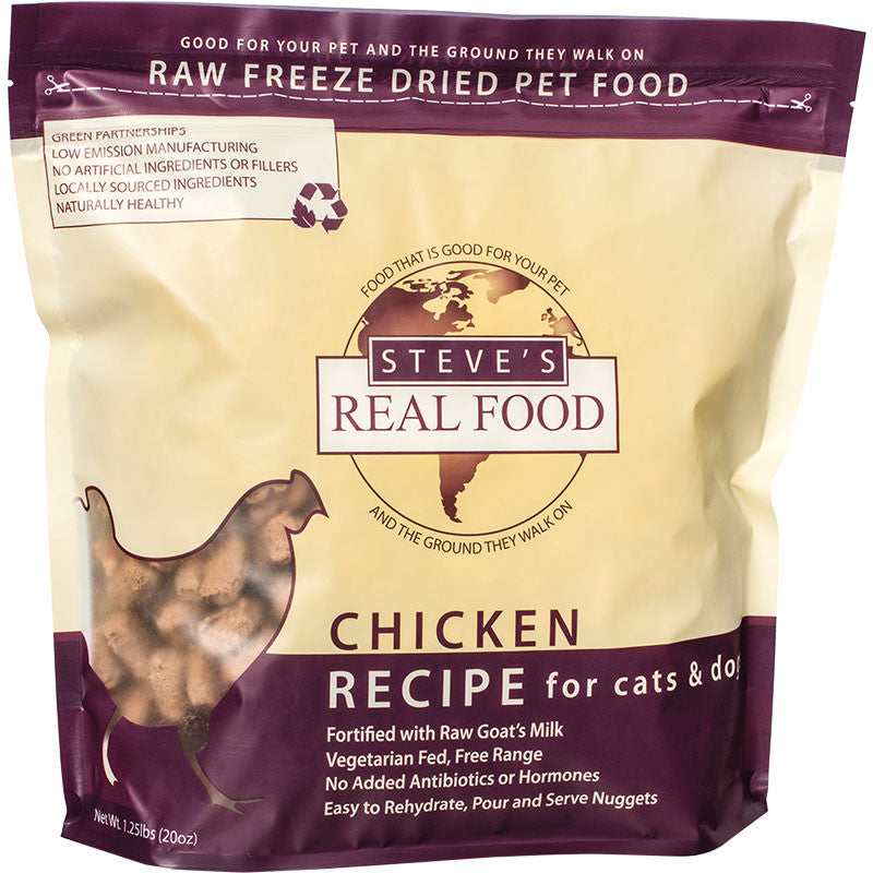 Steves Real Dog Freeze Dried Nuggets Ckn 1.25lb {L-x} 691730164027