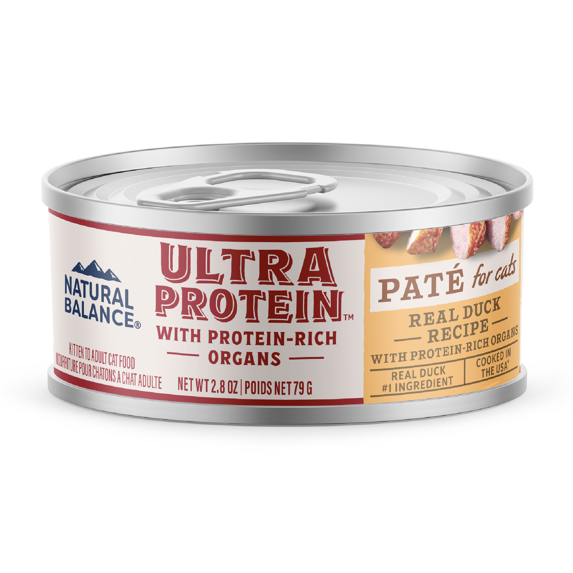 Natural Balance Pet Foods Ultra Protein Pate Canned Cat Food Duck 24ea/2.8 oz 723633006989
