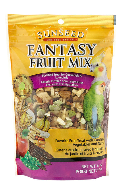 Sun Seed Fantasy Fruit Mix Cockatiel and Lovebird Treat 11 oz - Bird