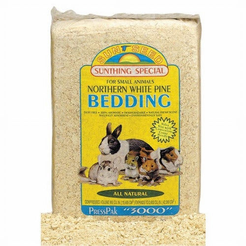 Sun Seed Northern White Pine Bedding for Small Animals Brown 2500 cu in - Small - Pet