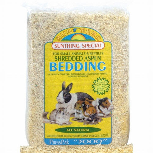 Sun Seed Shredded Aspen Bedding for Small Animals Brown 2500 cu in - Small - Pet