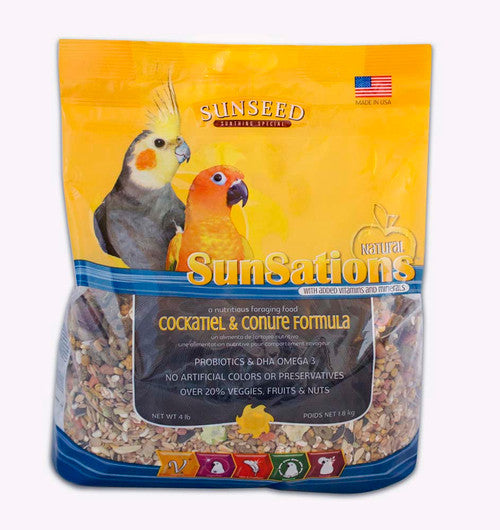 Sun Seed SunSations Natural Cockatiel & Conure Formula Bird Food 4 lb