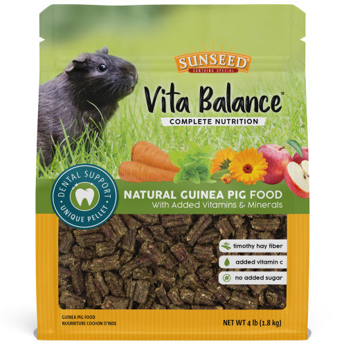 Sun Seed Vita Balance Adult Guinea Pig Dry Food 4 lb - Small - Pet