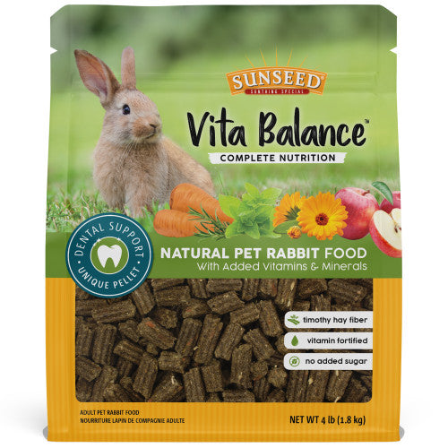Sun Seed Vita Balance Adult Rabbit Dry Food 4 lb - Small - Pet