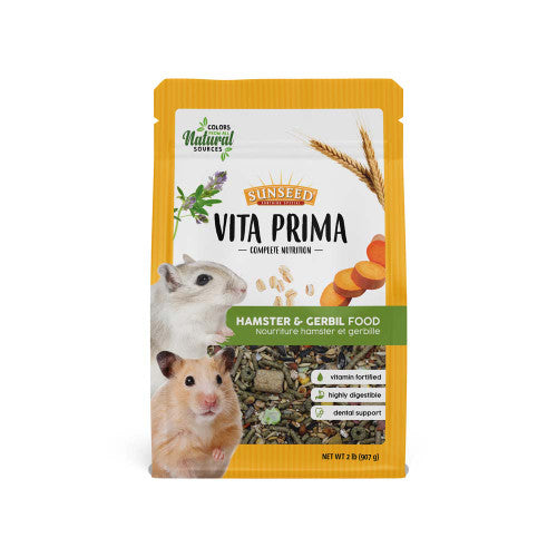 Sun Seed Vita Prima Hamster & Gerbil Dry Food 2 lb - Small - Pet