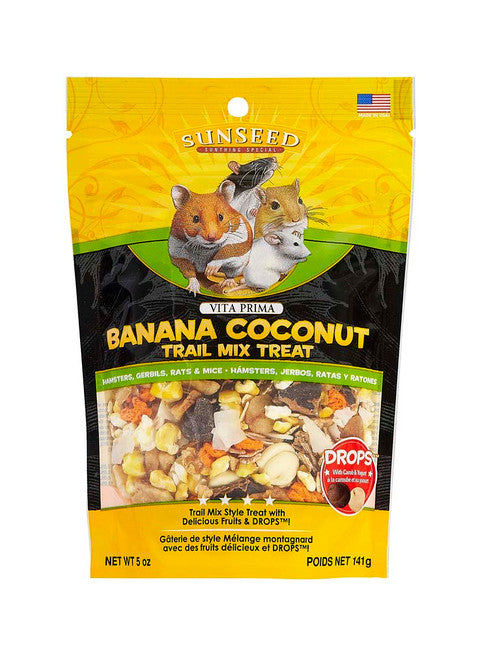 Sun Seed Vita Prima Trail Mix Treat for Hamsters Gerbils Rats & Mice Banana Coconut 5 oz - Small - Pet