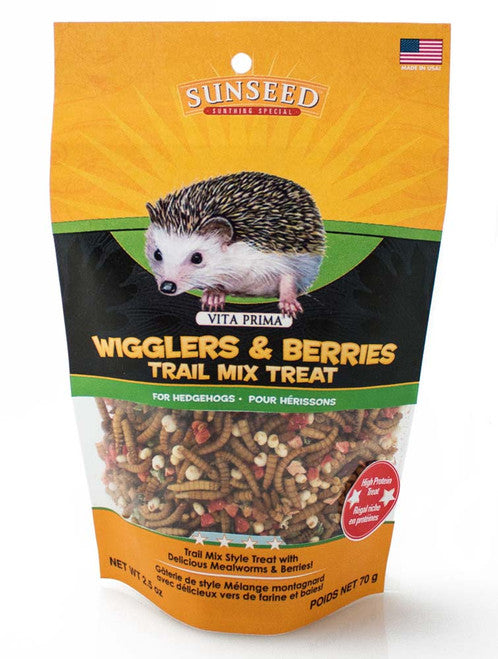 Sun Seed Vita Prima Wigglers and Berries Trail Mix Hedgehog Treat 2.5 oz - Small - Pet