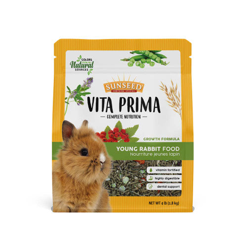 Sun Seed Vita Prima Young Rabbit Dry Food 4 lb - Small - Pet