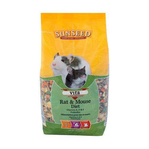 Sun Seed Vita Rat and Mouse Diet Dry Food 2 lb - Small - Pet