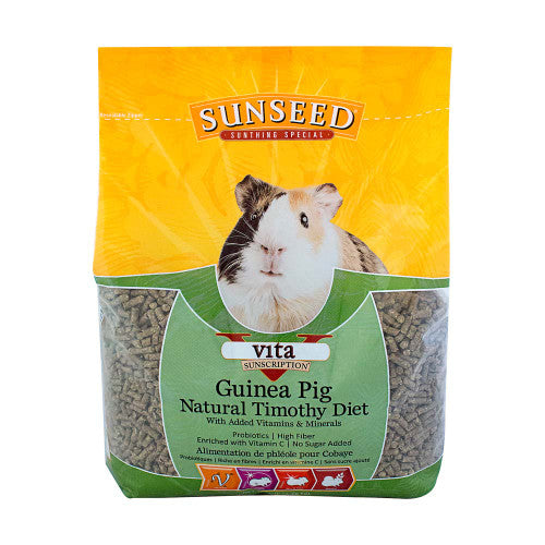 Sun Seed Vita Sunscription Natural Timothy Guinea Pig Diet Dry Food 5 lb - Small - Pet