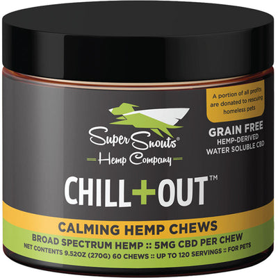 Super Hemp Dog Grain Free Broad Spectrum Cbd Chew Chill 60 Count    733810234029