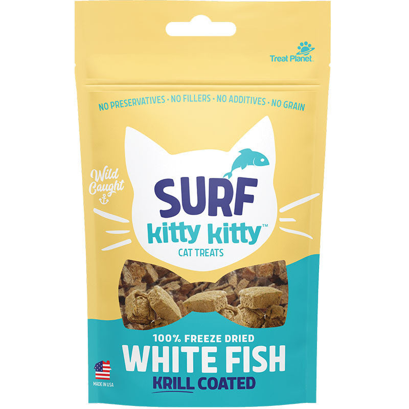 Surf Kitty Kitty 100% Freeze-dried White Fish Treat With Krill Coating 0.6oz 854913005757