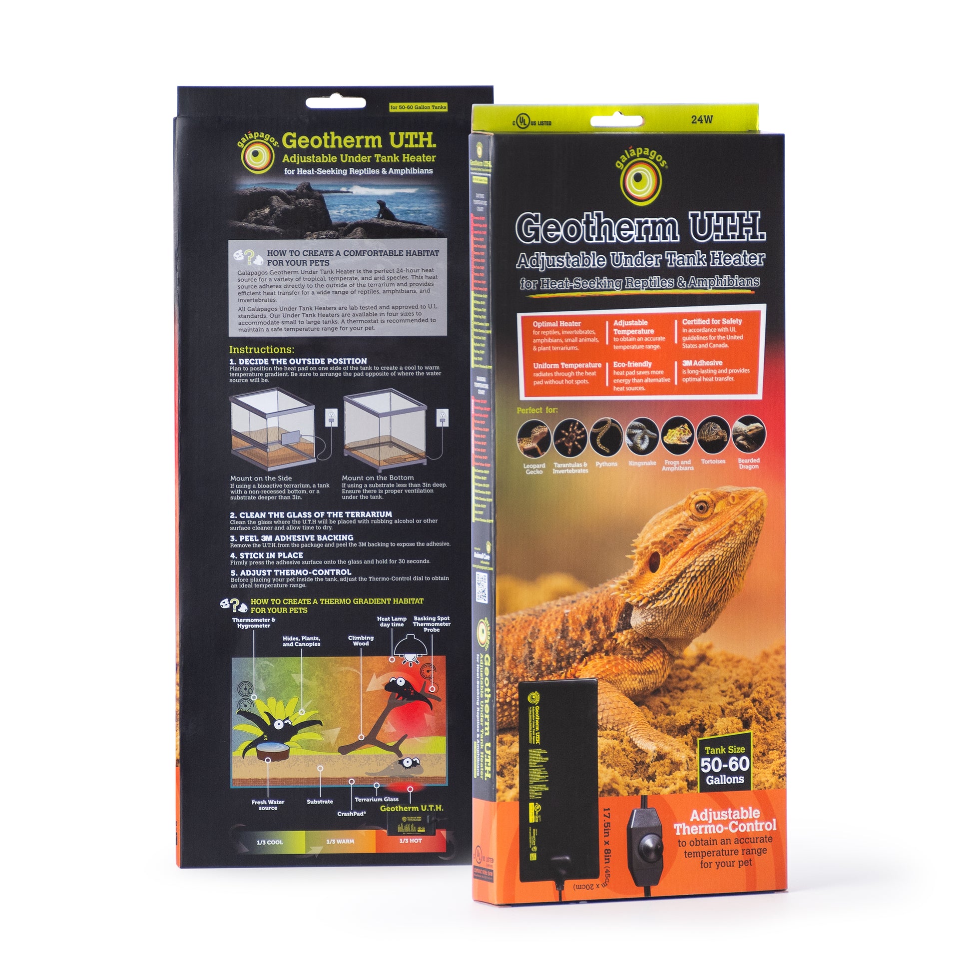 Galapagos Gapagos Geotherm Under Tank Heater 24W 50-60 gal 759834057031
