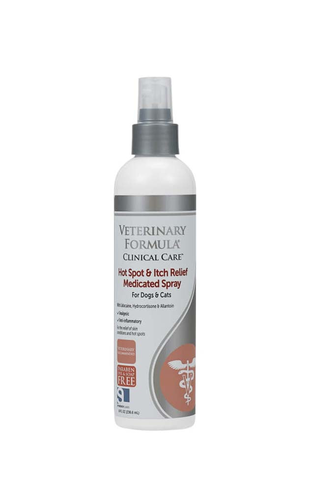 Synergy Labs Veterinary Clinical Care Hot Spot Itch Relief Medicated Spray 8oz 369270 736990013408 Pets Warehouse