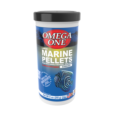 Omega One Marine Sinking Pellet Fish Food Large Pellets 9 oz 698220044111
