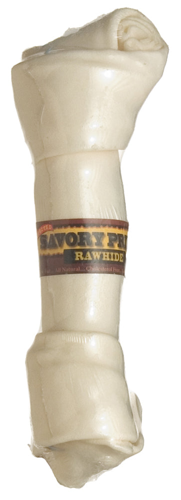 Savory Prime Supreme Knotted Rawhide Bones Bulk Natural 8-9 in 810359001098