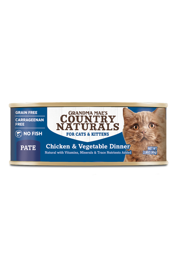 Grandma Mae's Country Naturals Pate Dinner Canned Cat Food Chicken & Vegetables 24ea/2.8 oz 850042318003