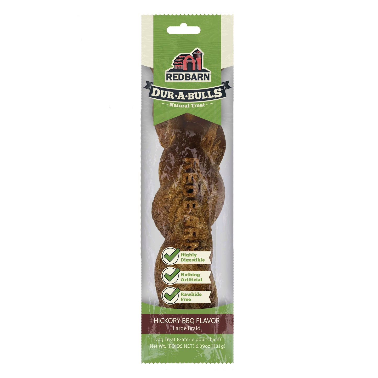 Redbarn Pet Products Dur-A-Bulls Braid Hickory BBQ 20Ct, Large 785184011027
