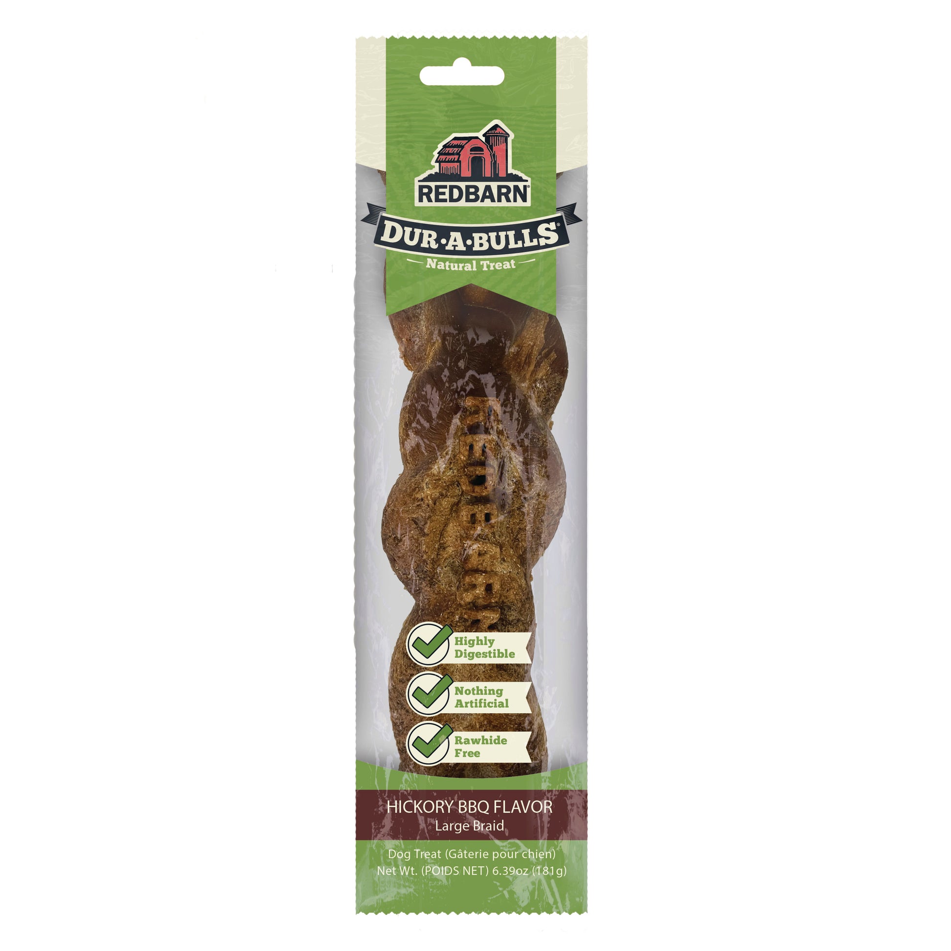 Redbarn Pet Products Dur-A-Bulls Braid Hickory BBQ 20Ct, Large 785184011027