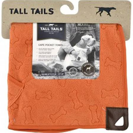 Tall Tails Dog Cape Towel Orange Bone 27x27 {L - x}