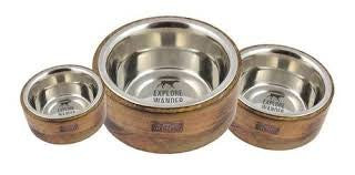 Tall Tails Dog Stainless Steel Wood Bowl 1 Cup {L-x} 022266162551
