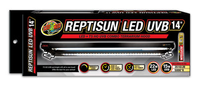 Zoo Med Reptisun LED UVB Combo Terrarium Hood 14 in 097612321012
