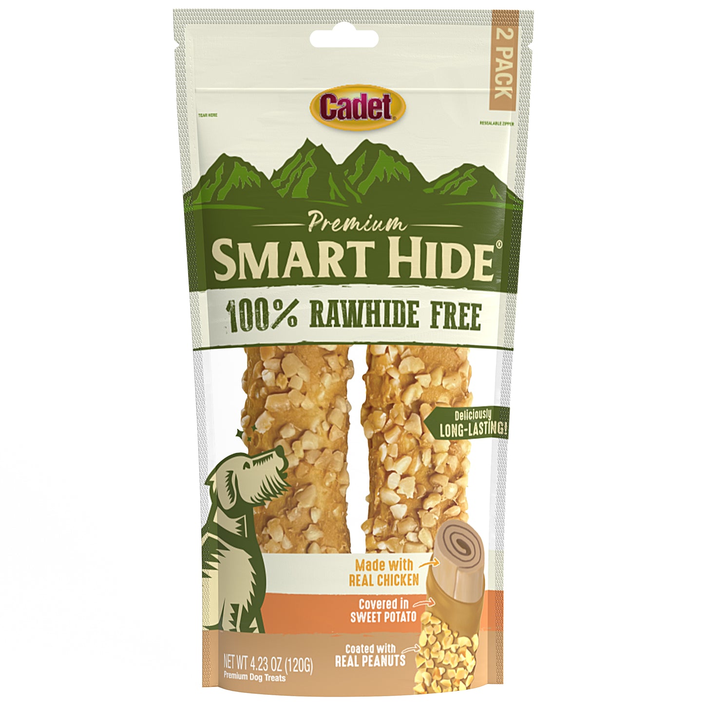 Cadet Smart Hide Rawhide Free Dog Chews Chicken, Sweet Potato, & Peanuts 6ea/(2 ct) 768303704840