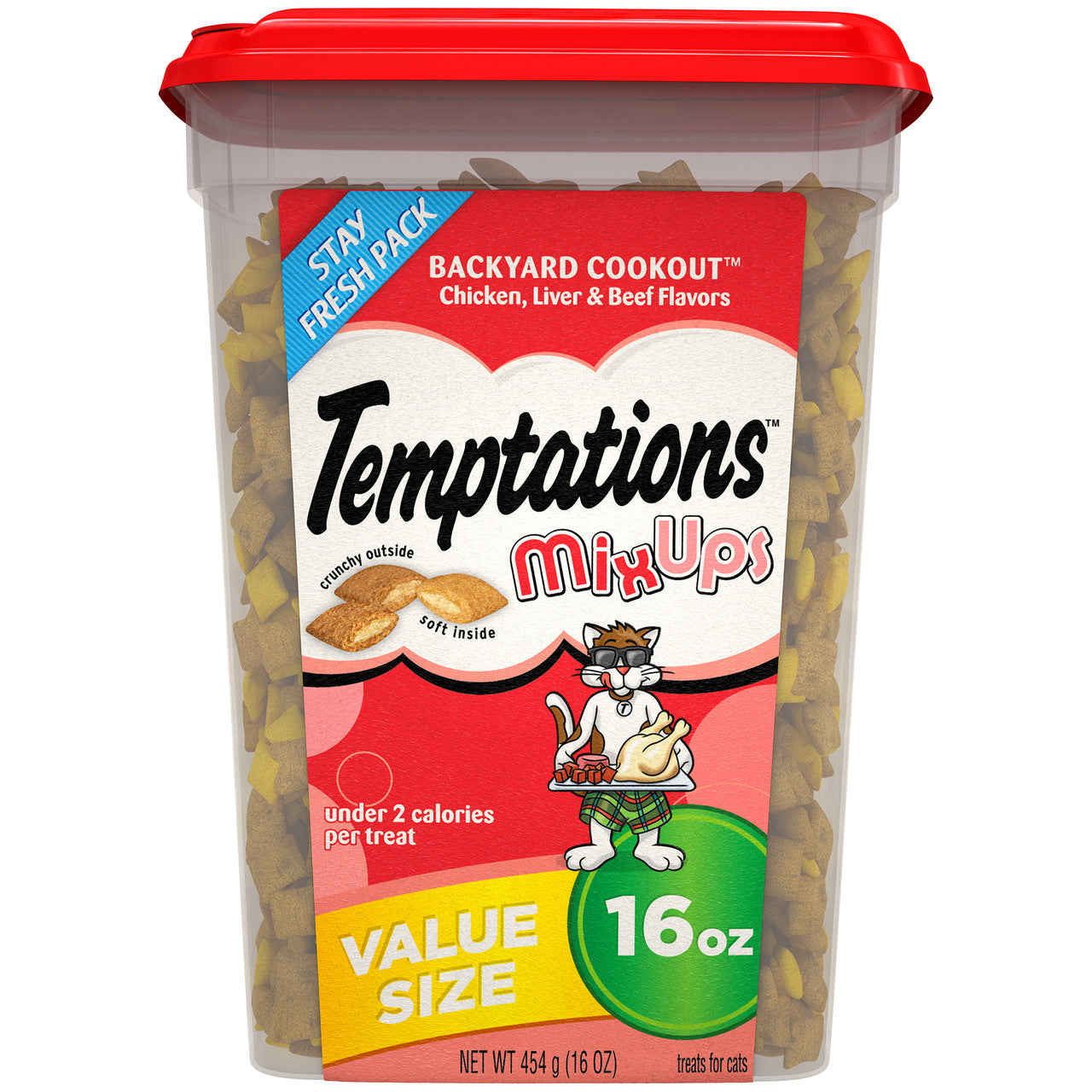 Temptations MixUps Crunchy & Soft Adult Cat Treats Backyard Coookout 16oz