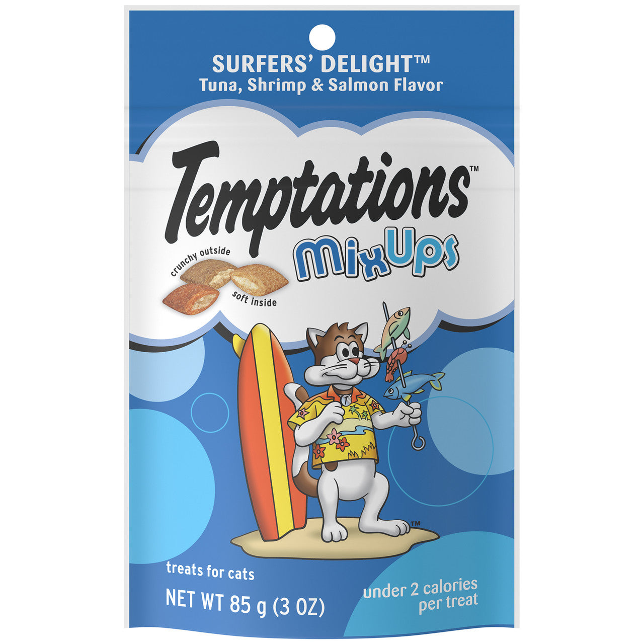 Temptations MixUps Crunchy & Soft Adult Cat Treats Surfer's Delight 3oz