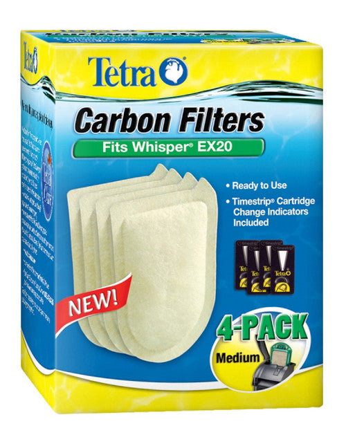 Tetra Carbon Filter Replacement Cartridges for Whisper EX Series Filters 4pk MD - Aquarium