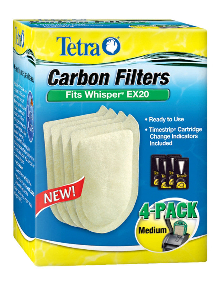 Tetra Carbon Filter Replacement Cartridges for Whisper EX Series Filters 4pk MD