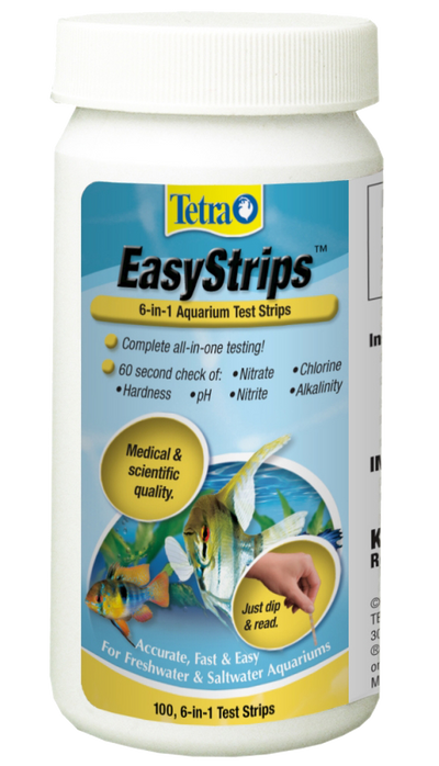 Tetra EasyStrips 6-in-1 Aquarium Test Strip 100 Pack