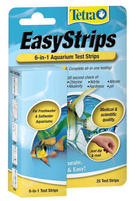 Tetra EasyStrips 6 - in - 1 Aquarium Test Strip 25 Pack