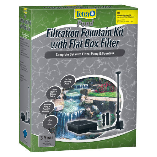 Tetra Pond FK6 Filtration Fountain Kit with Flat Box Filter Black