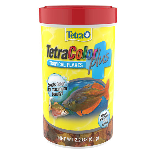 Tetra TetraColor Plus Tropical Flakes Fish Food 2.2 oz - Aquarium