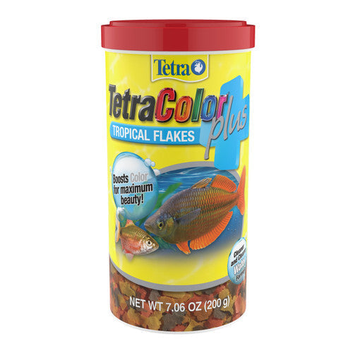 Tetra TetraColor Plus Tropical Flakes Fish Food 7.06 oz - Aquarium