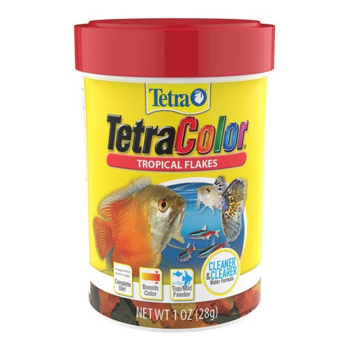 Tetra TetraColor Tropical Flakes Fish Food 1 oz - Aquarium