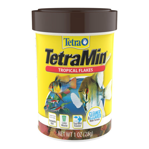 Tetra TetraMin Clean & Clearer Tropical Flakes Fish Food 1 oz - Aquarium