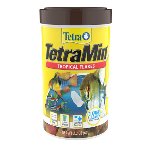 Tetra TetraMin Clean & Clearer Tropical Flakes Fish Food 2.2 oz - Aquarium