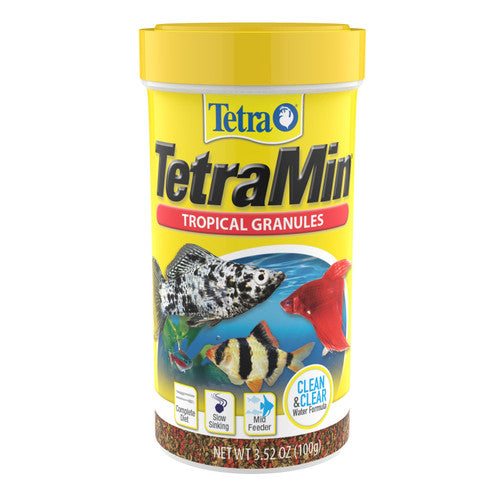 Tetra TetraMin Tropical Granules Fish Food 3.52 oz - Aquarium