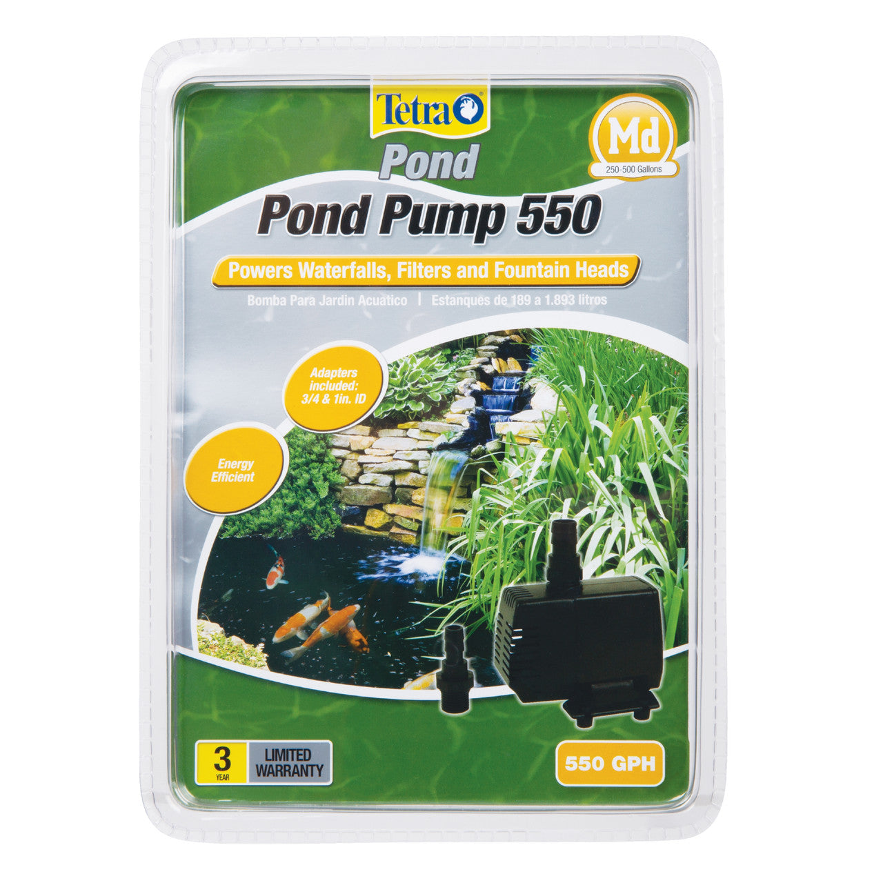 Tetra Water Garden Pump 550 for Waterfalls, Filters, and Fountain Heads Black 550 GPH