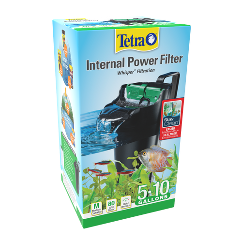 Tetra Whisper 10i Internal Power Filter with Bio - Scrubber Black - Aquarium