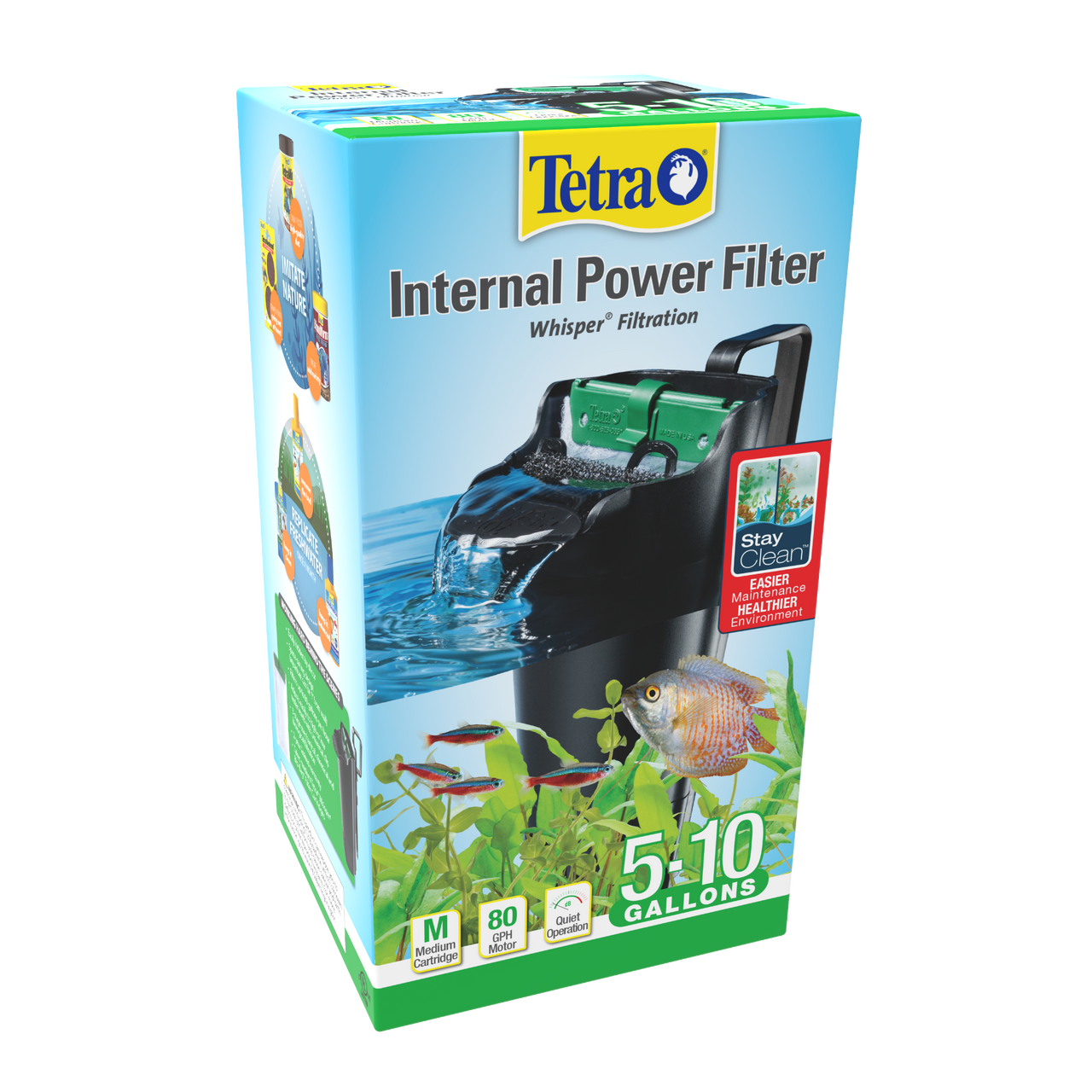 Tetra Whisper 10i Internal Power Filter with Bio-Scrubber Black