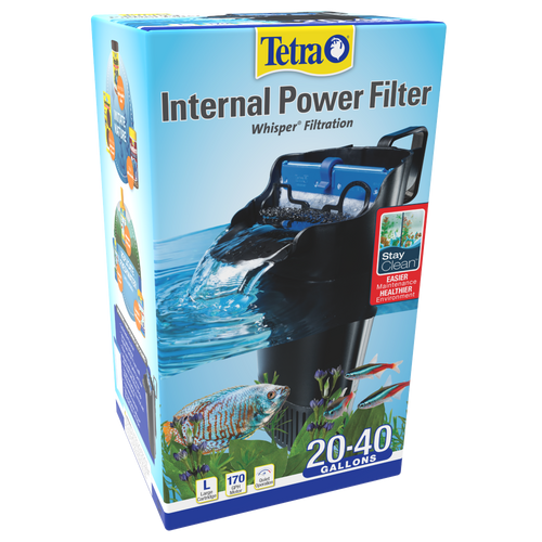 Tetra Whisper 40i Internal Power Filter with Bio - Scrubber Black - Aquarium