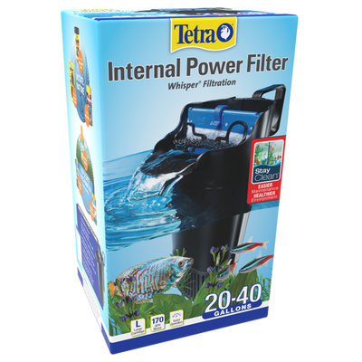 Tetra Whisper 40i Internal Power Filter with Bio - Scrubber Black - Aquarium