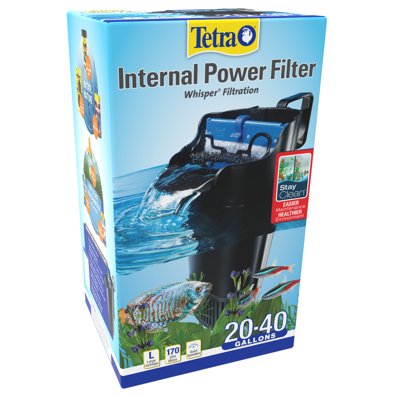 Tetra Whisper 40i Internal Power Filter with Bio-Scrubber Black