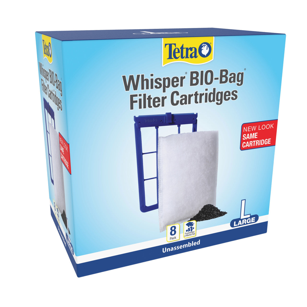 Tetra Whisper Bio-Bag Cartridge unassembled for TetraTec, Repto, and PF Filters 8pk LG