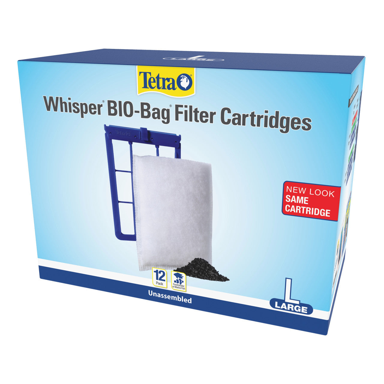 Tetra Whisper Bio-Bag Cartridge unassembled for TetraTec, Repto, and PF Filters 12pk LG