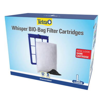 Tetra Whisper Bio-Bag Cartridge unassembled for TetraTec, Repto, and PF Filters 12pk LG