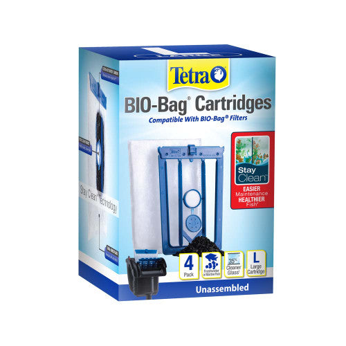 Tetra Whisper StayClean Bio - Bag Cartridge for IQ and PF Filters 4pk LG - Aquarium
